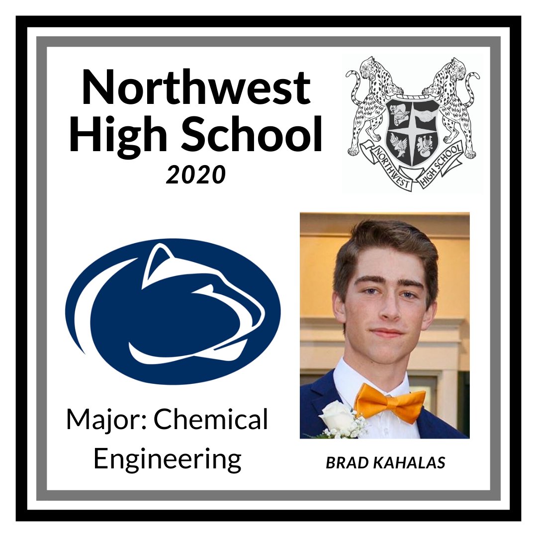 Congratulations to Brad Kahalas!! He will be attending Penn State University where he will be studying chemical engineering! Congrats on all your success and we can’t wait to see what you do in the future! Go Lions 🦁🎉