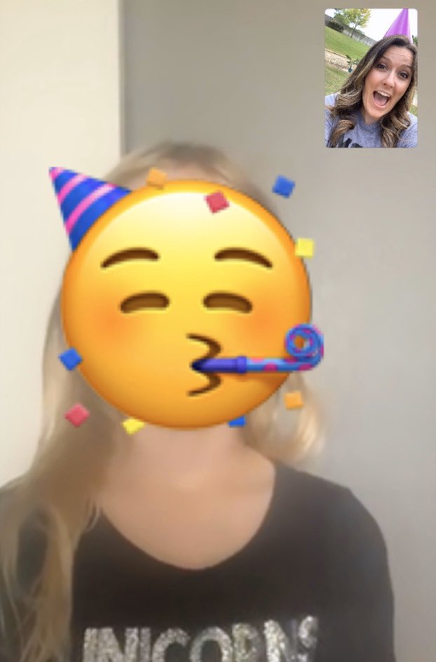 EmilyBynum5's tweet photo. When you can’t celebrate in class like normal, you bring the party to them!!! HAPPY HAPPY QUARANTINE BIRTHDAY to one of my April kiddos!!! We’re so blessed by technology to connect us during these crazy times! 🥳🥳🥳 #BirthdayShenanigans #FacetimeDate #AlvaradoExcellence https://t.co/GktKIJsFbK