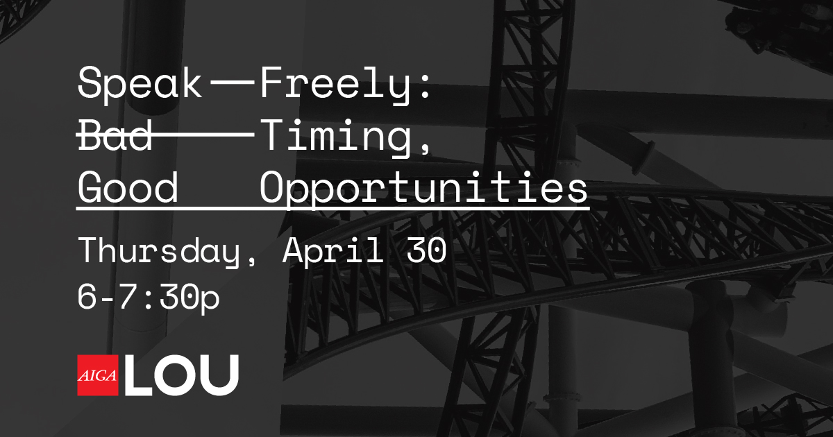 aigalou's tweet photo. As a new/upcoming design graduate, we’re sure you’ve got some questions. 
This forum is the first in a series designed to connect graduating senior design students with working creatives. 
RSVP to: chris@louisville.aiga.org. 

Thursday, April 30 – 6-7:30 pm https://t.co/6PHtjDy4A9