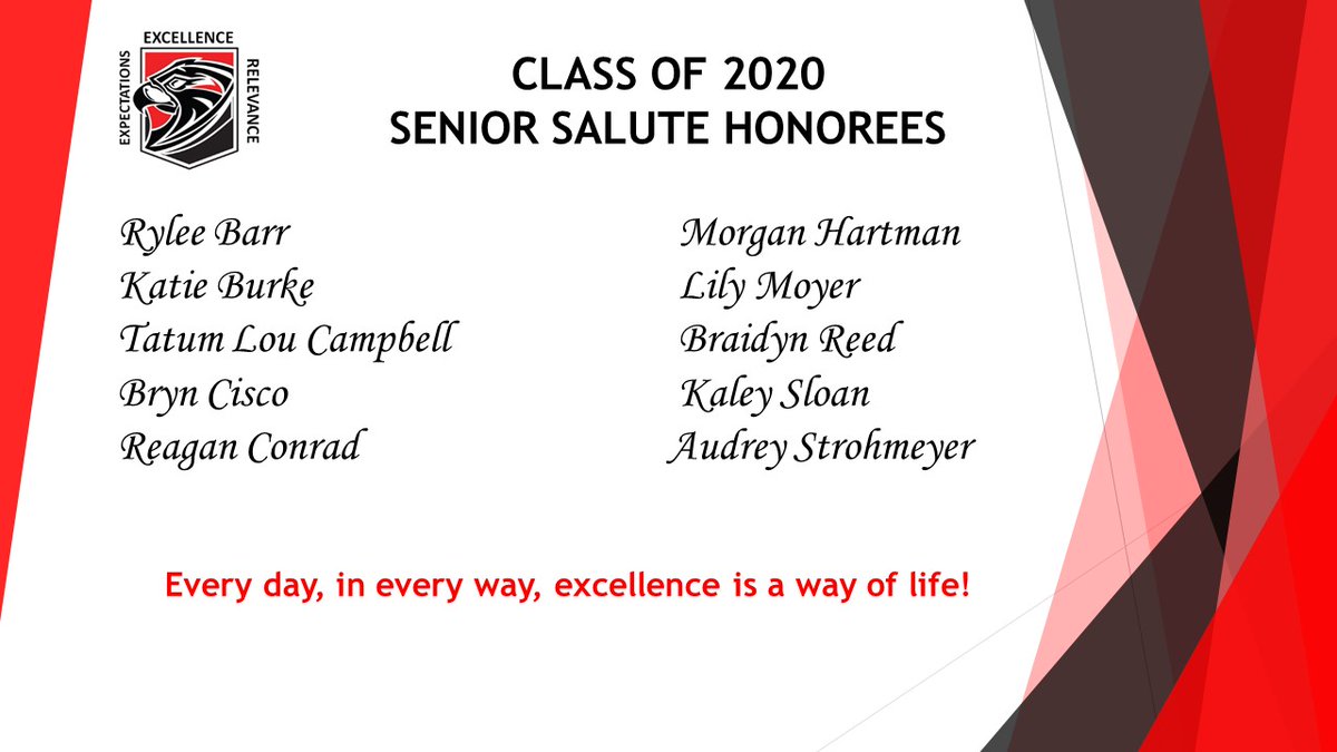 Congratulations to our Senior Salute Honorees for the Class of 2020!  #FalconPride