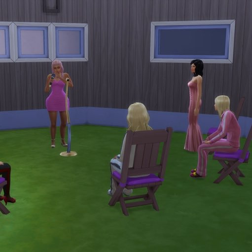The housemates are holding a talent show.  #TheSims4  