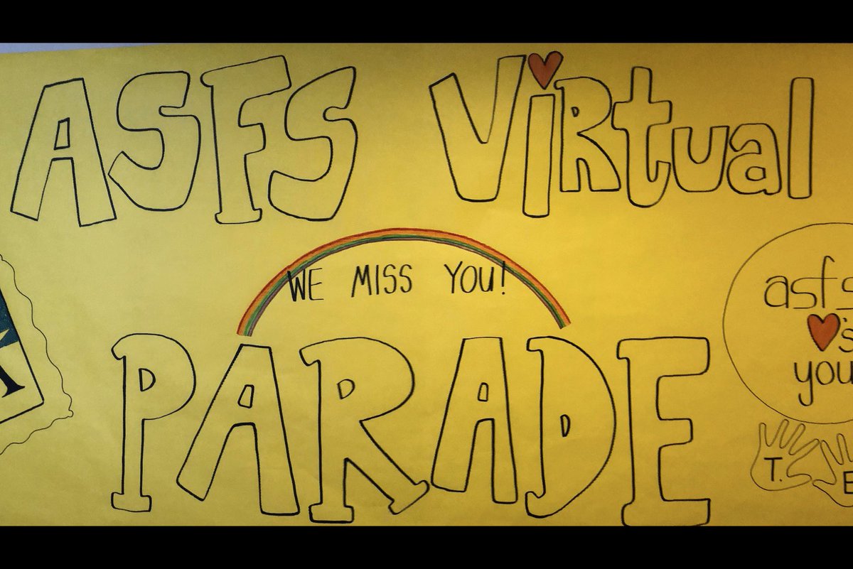 ASFSOnline's tweet photo. We love and miss you! ❤️ It’s hard for us to do a parade in our neighborhood 🤣 So we created this ASFS Virtual Parade featuring your teachers and a special song by @ASFS_Music at the link below! #apsisawesome #teacherparade  #distancelearning https://t.co/IPAApkeNuk https://t.co/LE79jgrfGZ