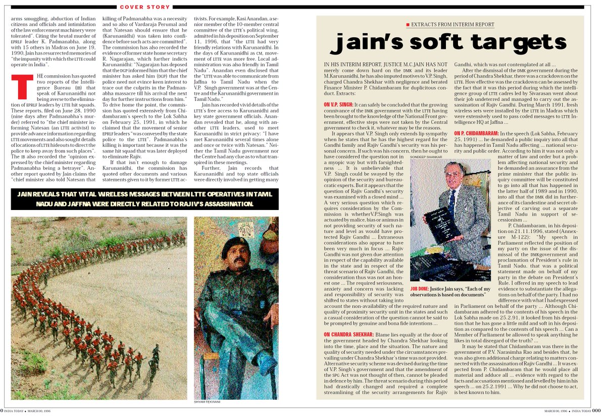 35/n There 7 key members were sentenced along with 19 others of the LTTE by the Supreme Court, for participating in the assassination conspiracy. @JhaSanjay you may like to read this cover story by  @PrabhuChawla . Check images for quick access.  http://media1.intoday.in/indiatoday/images/JainCommissionReport.pdf