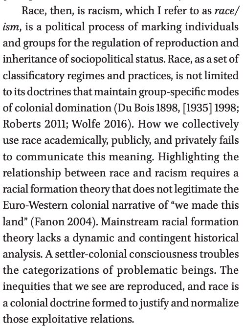 The set of physical differences that we come to know of as race is a colonial invention.See my recent publication here:  https://www.jstor.org/stable/10.13110/humanbiology.91.2.02?seq=1 #DecolonizeDNA