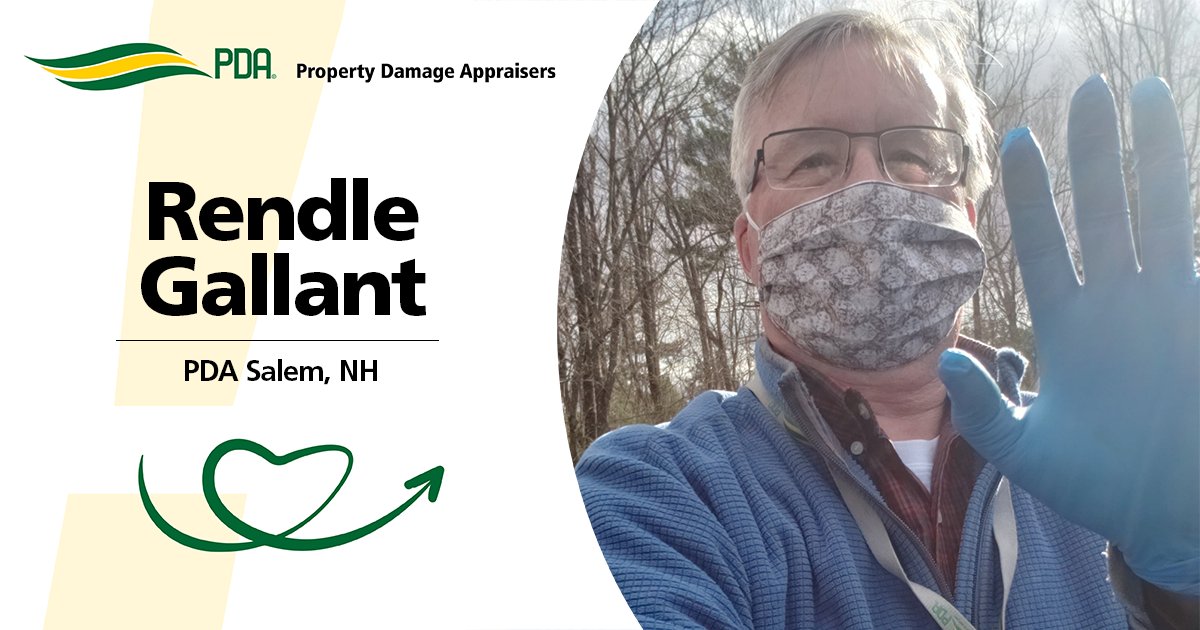 PDAppraisers's tweet photo. Thank you to our appraiser Rendle Gallant in Salem, NH who has been out in the field helping to keep our industry leading cycle times intact during this difficult time #propertydamageappraisers #publicdisplaysofappreciation #peopledoingawesome https://t.co/npj9CKhWIW