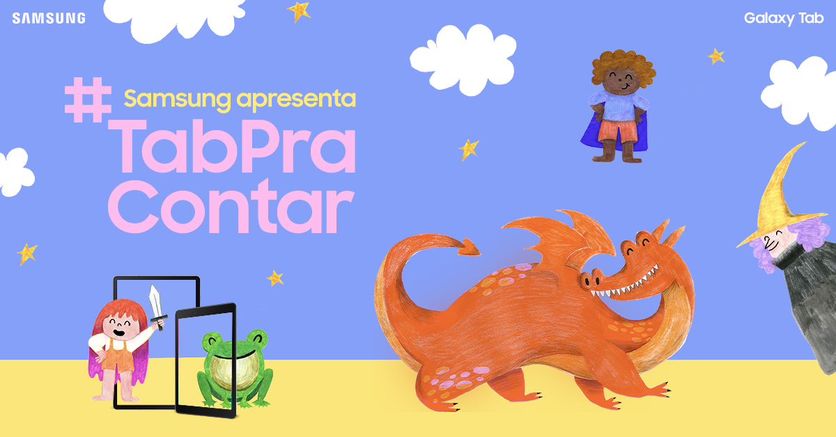 SamsungBrasil's tweet photo. Perdeu a história de hoje do Samsung #TabPraContar? Aqui você pode assistir à história "Os Entalados", da Fafá Conta. Basta clicar no link para viver a magia com os seus filhos: https://t.co/o6hkBCGe3B https://t.co/umGXtvMmTc