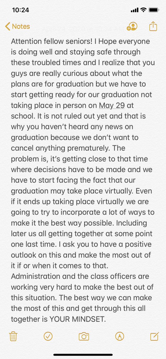 Class of 2020, we will get through this! We all just need to stay positive and be there for each other through this hard time. If there’s anyway I can help or any questions I can answer please feel free to message me. I’m here for you guys!💙🎓 -Luke Waters
