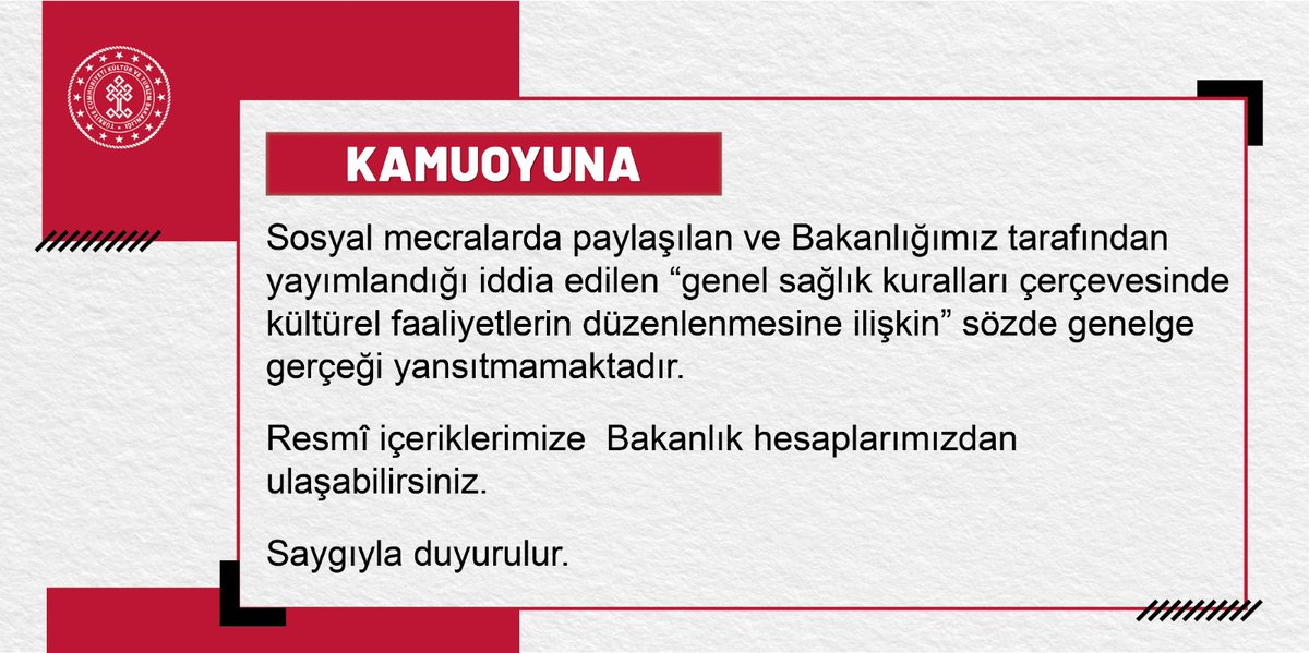 TCKulturTurizm's tweet photo. 📣Kamuoyuna... https://t.co/4u9vF0oLiI