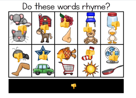 👍👎 Kinder fun finding rhyming words! #CISDRocks #SDLhawkstrong