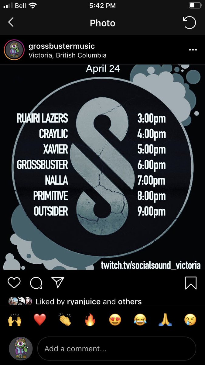 Today we are doing a live stream with local Victoria artists. Safe distancing and cleanliness strictly observed. Twitch.tv/socialsound_vi…