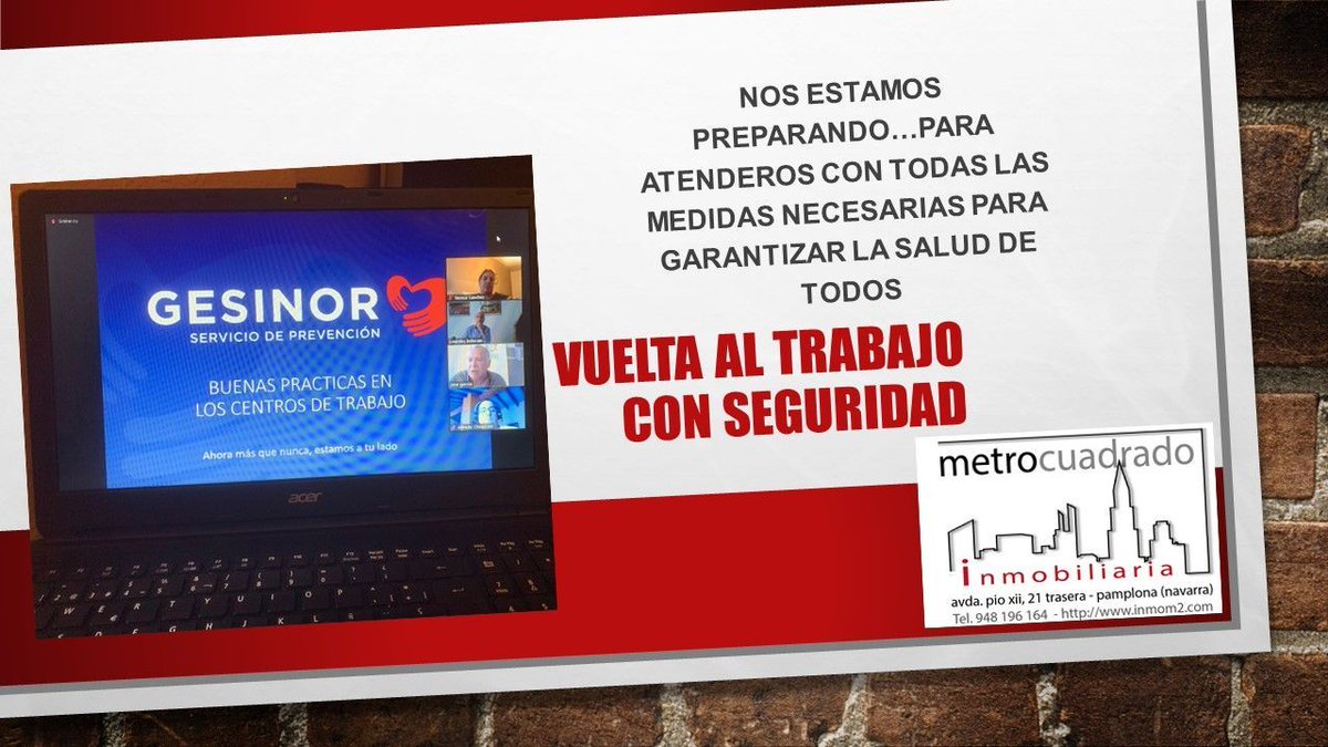 InmoM2's tweet image. Lo prioritario es trabajar para que la vuelta a nuestra Inmobiliaria no comprometa la salud , participamos en una mesa de trabajo con #anelformación  #Gesinor, preparando un protocolo, que la salud no sea impedimento para buscar vivienda, somos profesionales, primero las personas