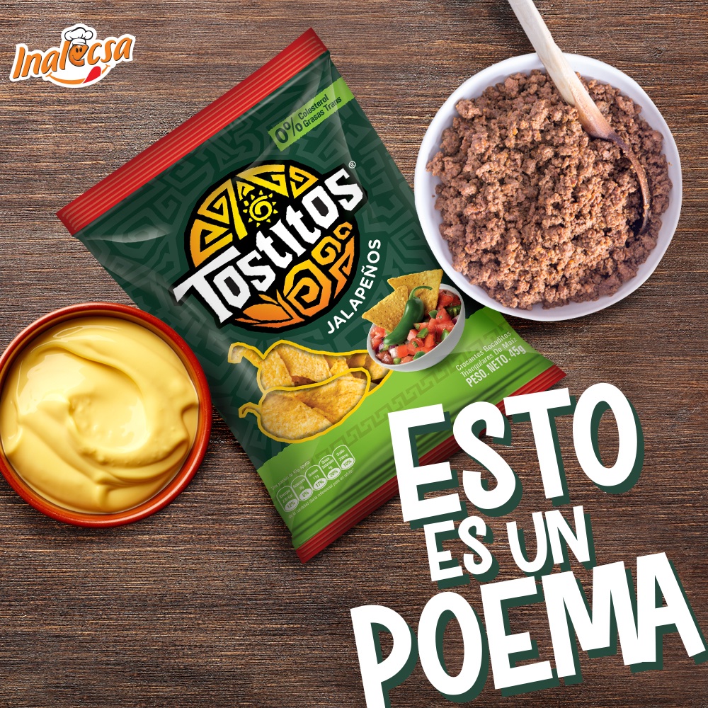 Hoy es viernes y el cuerpo sabe que tiene antojos de un snack delicioso.
Solo necesitas disfrutar de tus Tostitos Jalapeños con salsa de queso y salsa de carne molida… Un poema de combinación!

¡Anímate!  #InalecsaContigo #Inalecsa