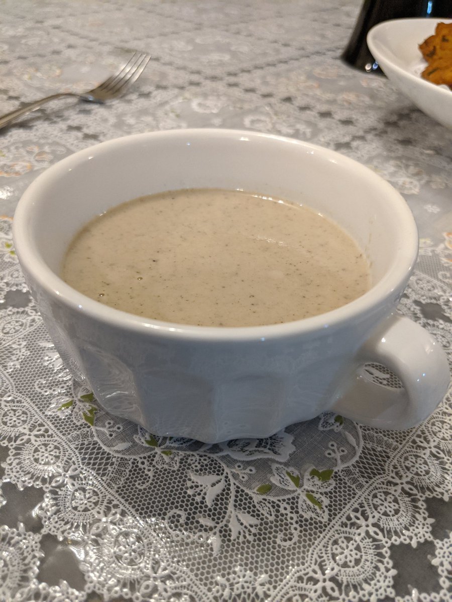 Today I made cream of mushroom soup.