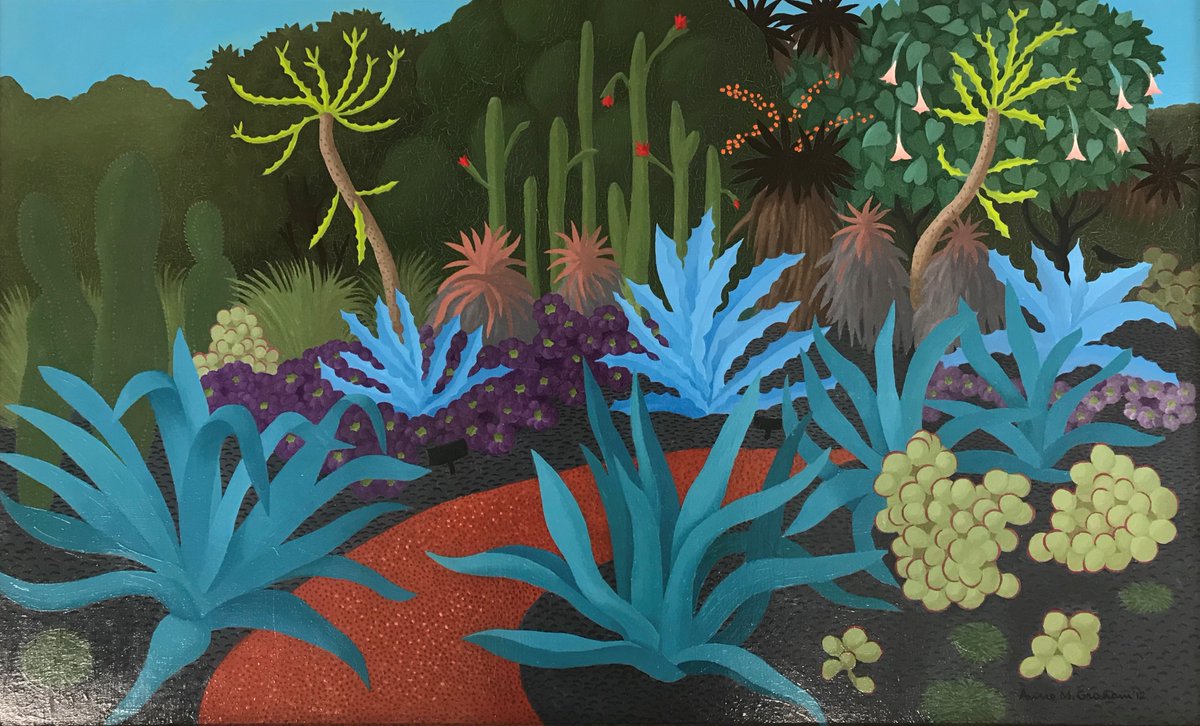 Virtual art exhibition PLANTS continues to dazzle with 150 works celebrating a love of plants. Sales benefit the artists &amp; #RBGSydney, @Australianbg + @Bluemountainsbg bit.ly/2yDqyC4 🎨 Behind Guilfoyle's Volcano - Botanic Gardens Melbourne by Anne Marie-Graham #RBGDaily