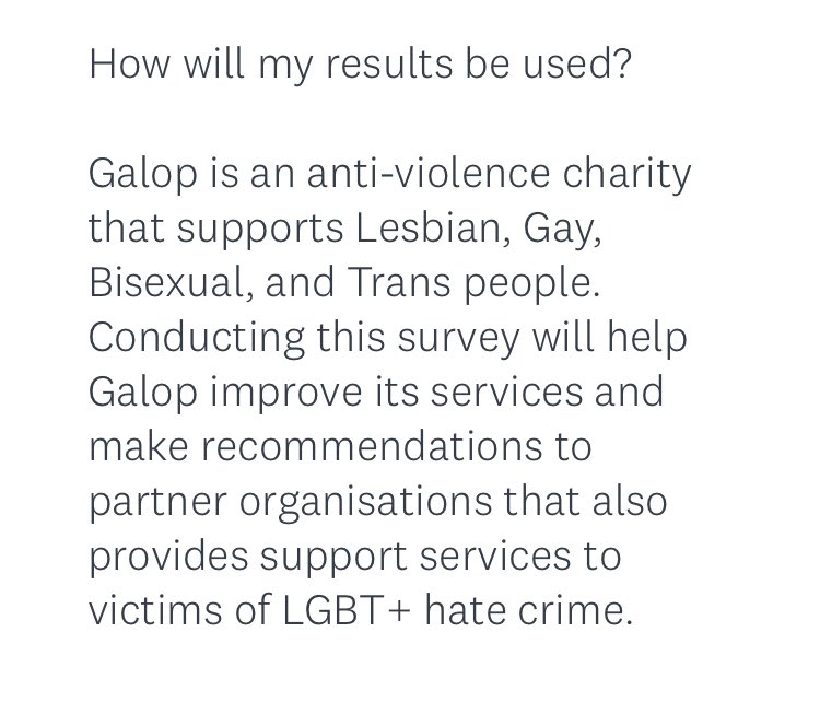 And this organisation calling itself ‘Galop’ is pretty sneaky. Don’t confuse them with Gallup Inc. presumably their name is just a happy coincidence.