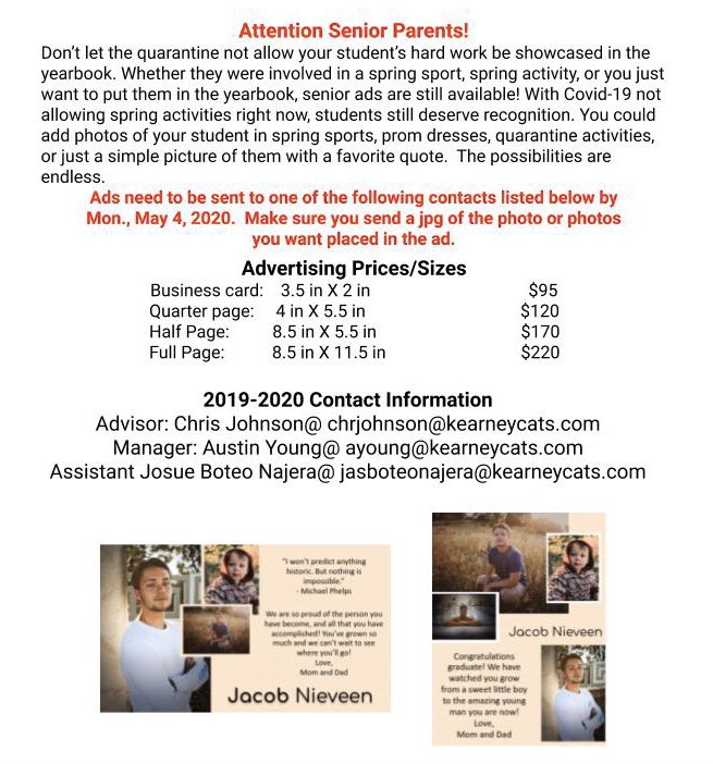 BearcatLog's tweet photo. Senior parents—buy a senior ad for your student! https://t.co/EegC0Ata8i