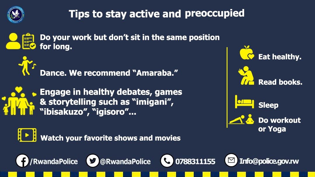 For those who are bored during #StayAtHome, consider these tips for staying healthy and preoccupied.

Also use #GumaMuRugoChallenge to tell us what you do to stay active.

As always, we are in this together.