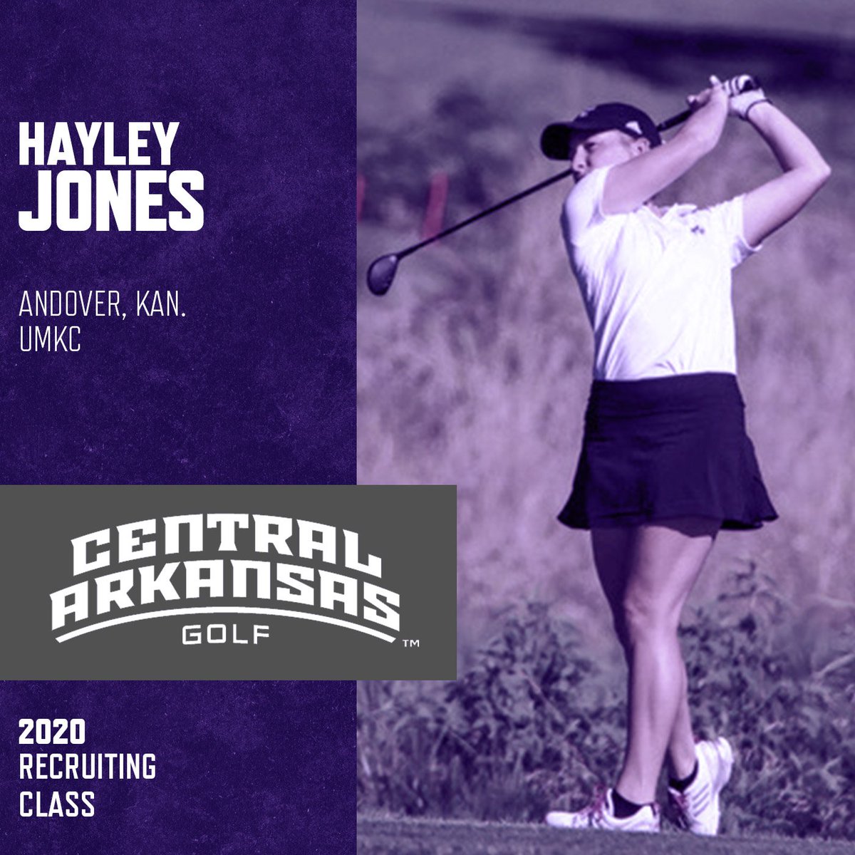 UCAWomensGolf's tweet photo. Welcome to Bear Nation Hayley Jones!!!

Led UMKC in eagles in 2019-20
Second in birdies at UMKC in 2019-20

#BearClawsUp 🐻 https://t.co/leE8cRJogO