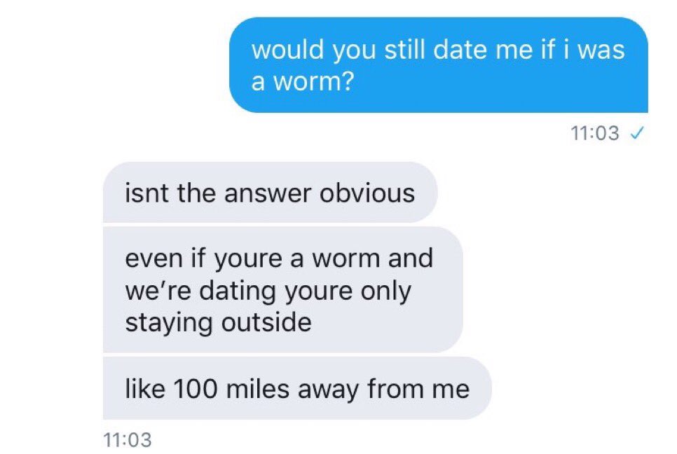 merlin characters as “would you still date me if i was a worm?” texts; a thread