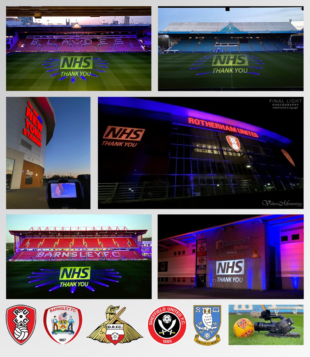 Andyfinallight's tweet photo. Massive secret! What a great project to be involved in. Film the 5 South Yorkshire football clubs to honour our amazing #nhs Exciting to see footage on the BBC to honour of our #NHSheroes #ClapForCarers #frontlineworks #keyworkers  #NHSVolunteerResponders #ClapForTheNHS #football https://t.co/iVUV5b6LT0