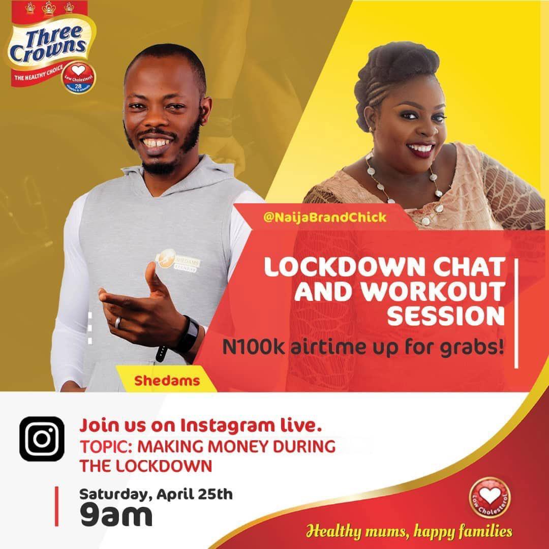 69agencyLtd's tweet image. Will you like to win free airtime tomorrow and burn some calories?
How to win:
-Join Three Crowns Milk workout session on Instagram Live tomorrow morning by 9am.
-Drop a comment and take a.....

 #TCXShedamsWorkout