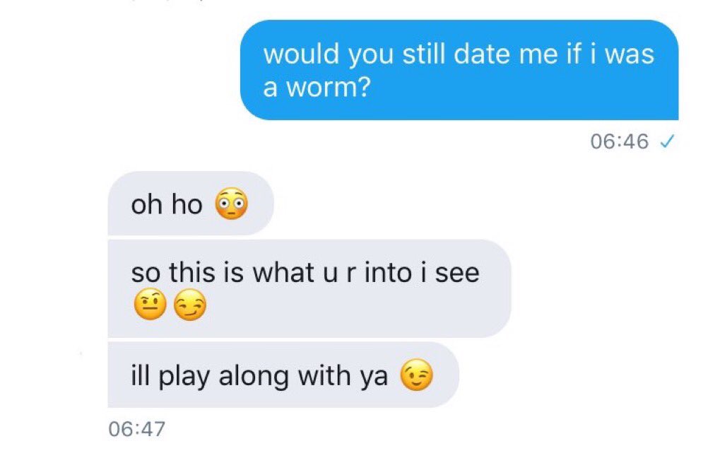 merlin characters as “would you still date me if i was a worm?” texts; a thread