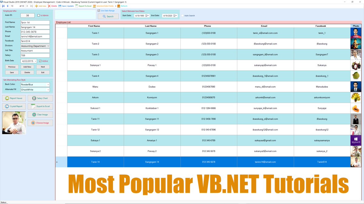 IBasskung's tweet image. 🚀 Most Popular Visual Basic .NET and MS Access Tutorials!
🎯 YouTube Playlist: bit.ly/2OsJJko
#VisualStudio2019 #VisualStudio2015 #VisualStudio2010 #Access2016 #Access2007 #Windows10 #Windows7 #CodeAMinute #iBasskung #iBasskungTutorial #CodeWithiBasskung #YouTube