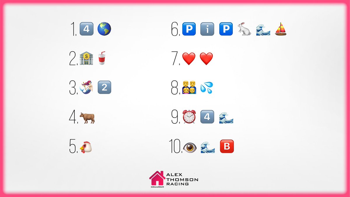 ATRacing99's tweet photo. Time to test your knowledge! Which 10 @ImocaGS teams have we turned into emojis? 🤔👇⛵️
#Fridayfun #emojis #quiztime #sailing #sailingfans #emojiquiz #quiz #AtHomeWithATR @VendeeGlobe @VendeeGlobeENG https://t.co/N2JRAdJau0