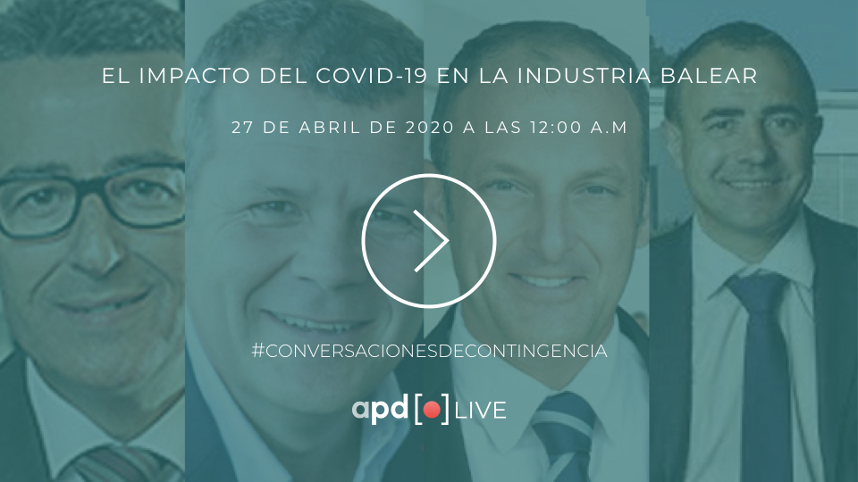 APDasociacion's tweet photo. ¿Qué decisiones se están tomando en la industria balear tras el impacto del Covid-19? #APDLive completo con
▶️@tomeub, CEO @logitravel
▶️@hanslenz, M. Dir. Engel &amp; VÖLKERS Mall. 
▶️Pedro San José, Consejero APD Baleares,
▶️Andrés Vidal, CEO @auto_vidal 
https://t.co/YYCs6WuwhK. https://t.co/bTe0hW6rd6