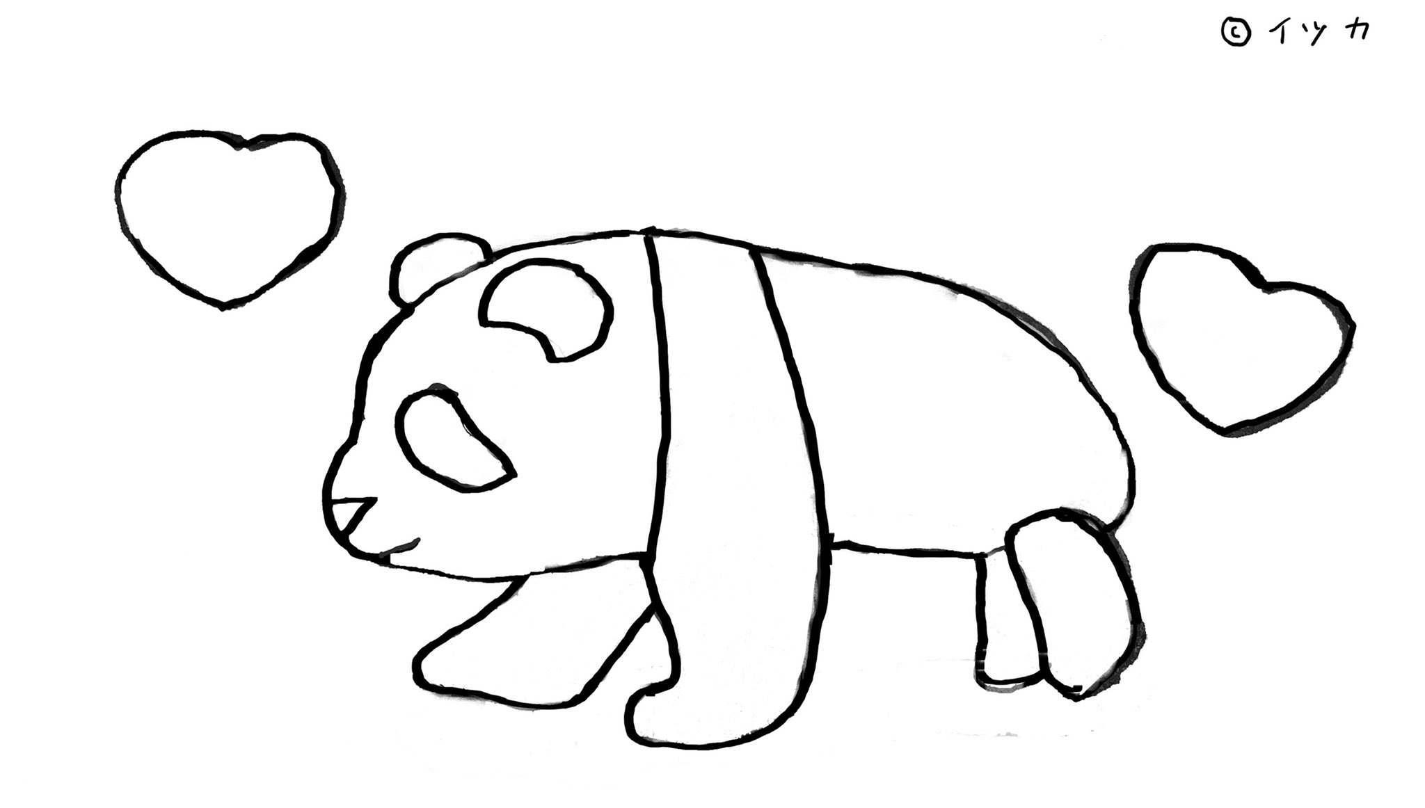 イツカ On Twitter パンダ の塗り絵作りました 1枚目は上野動物園のシャンシャン 2枚目は 王子動物園のタンタン お暇の際にどうぞ デジタルで線画しました シャンシャン タンタン パンダ 塗り絵