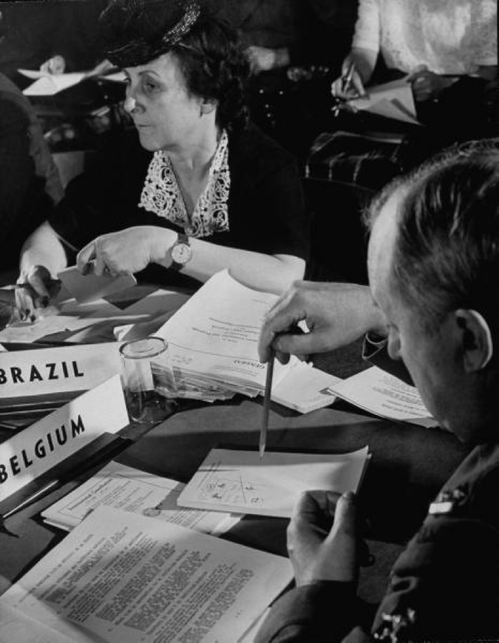 An important member of the Brazilian delegation was Bertha Lutz, one of the four women in the conference. She played a critical role to ensure that the preamble to the UN Charter included the equal rights of men and women