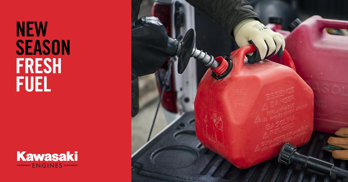 KAWPower's tweet image. Don’t forget to add fresh fuel (remember to use E10 or lower) to your machine’s tank before mowing season begins, and always check the oil level. Find how-to and other videos here: bit.ly/3awIhZj