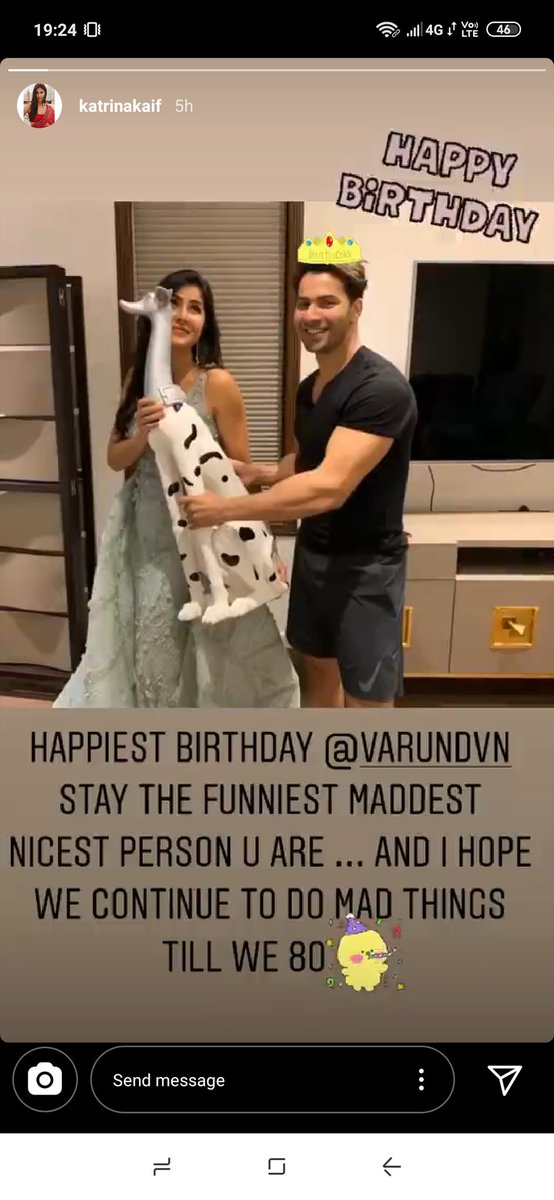 #5 Katrina Kaif - "funniest maddest nicest, mad things till 80" #6 Elli Avrram - "Mr V" #7 Dia Mirza - "one of a kind", "all heart, so connected" #8 Yami Gautam - "binge on cake, Badlapur days"  #HappyBirthdayVarunDhawan 