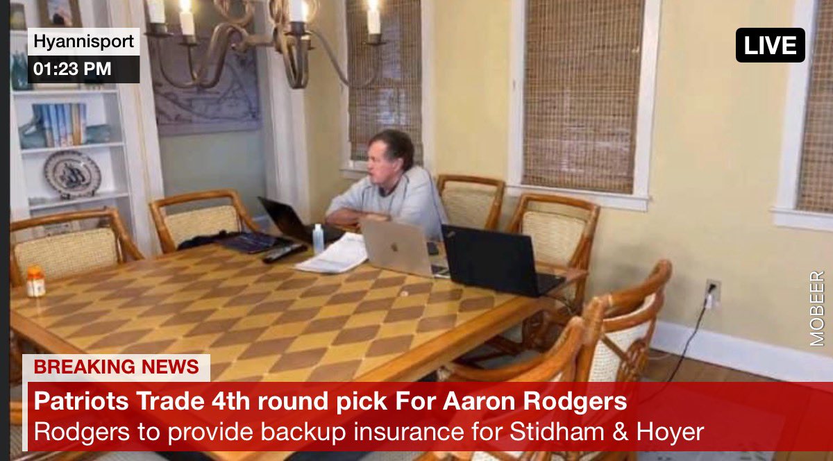 Aaron Rodgers should add veteran depth as the backup to Stidham for the New England Patriots this year. Good low risk move by Bill Belichick #AaronRodgers #NFLDraft2020 #NewEnglandPatriots #mobeer