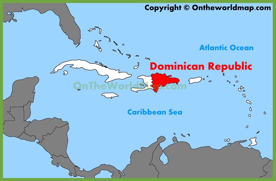 La République Dominicaine est un pays situé aux Caraïbes. Elle occupe environ 2/3 de l’île d’Hispaniola, qu’elle partage avec Haïti.