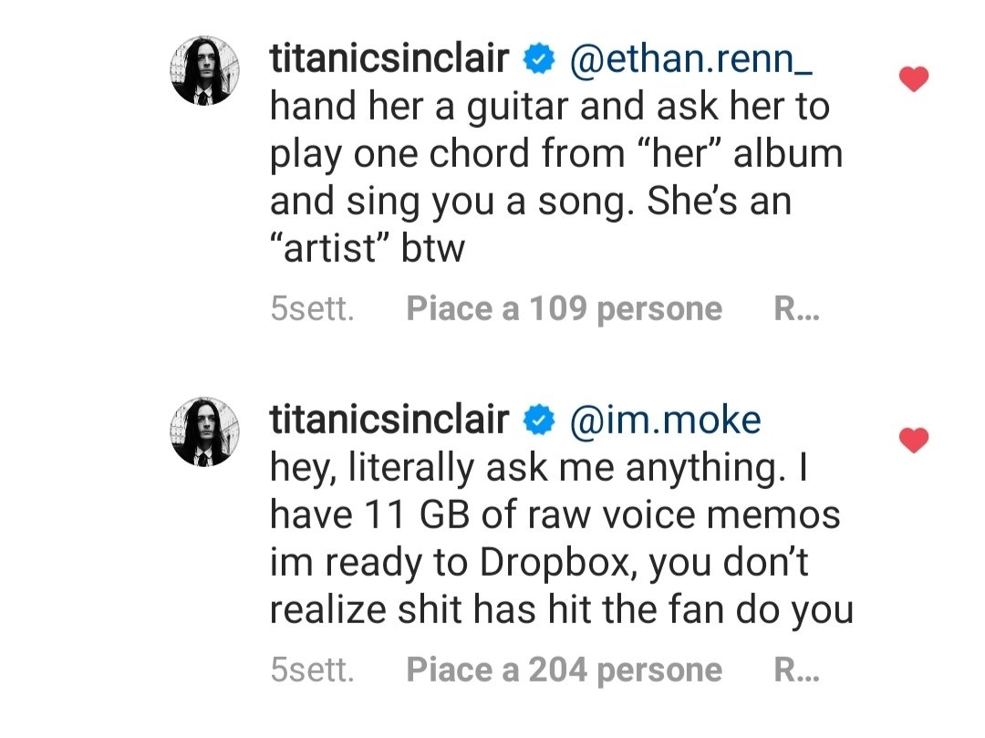 Prexelsmoothie's tweet photo. Poppy fans using Titanic's lyrics against him : 🤡

@titanicsinclair #titanicsinclair @poppy https://t.co/ovFFMv1mvy