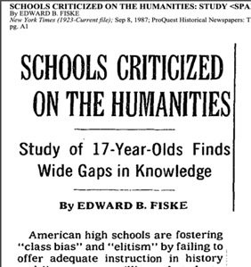 Consider the baleful warnings from the first History-Civics NAEP in 1987-88