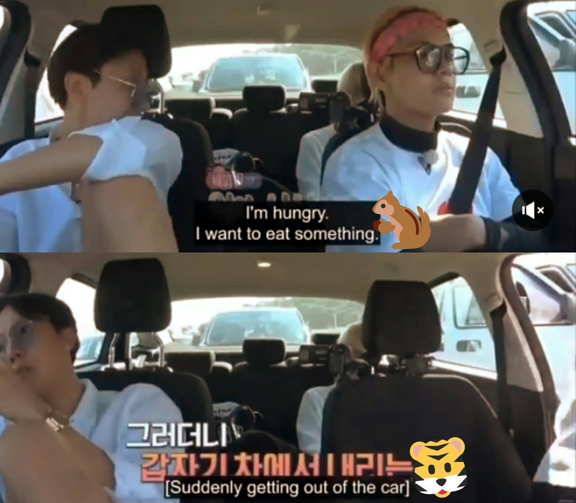 The time when Hobi was hungry and tae just went without saying anything and brought him food.