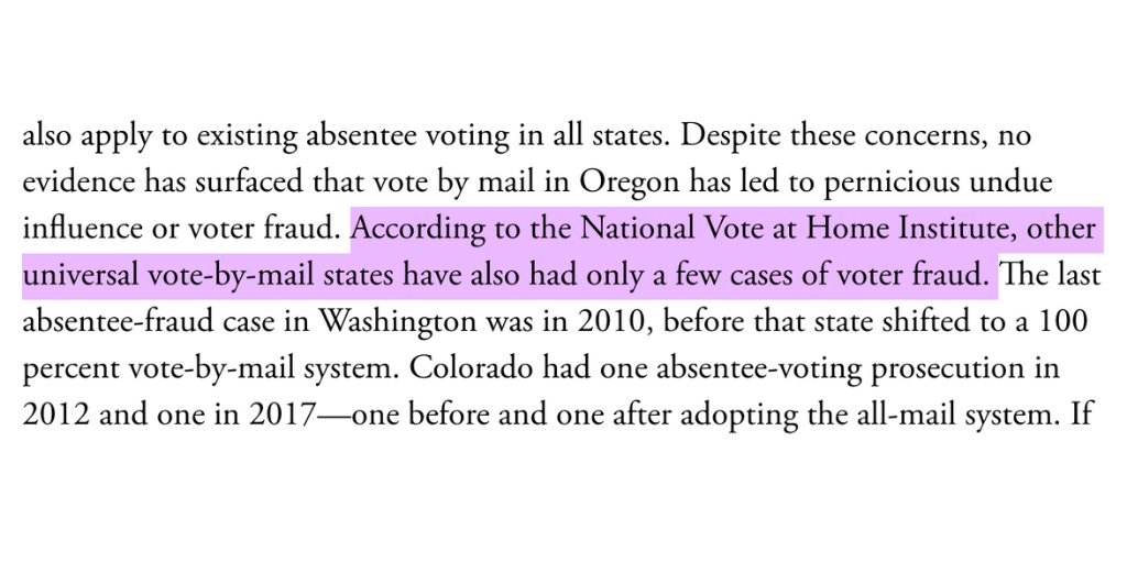 Myth:  #VoteByMail causes more cases of voter fraud.Fact: In Oregon, more than 100 million ballots have been cast by mail since 2000. There have only been about a dozen cases of voter fraud.