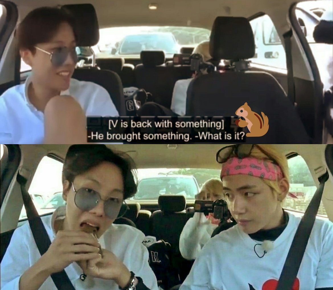 The time when Hobi was hungry and tae just went without saying anything and brought him food.