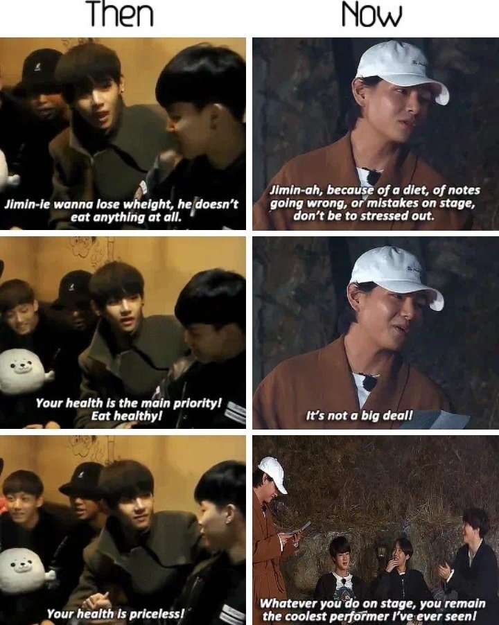 He is always encouraging jimin that he is the best