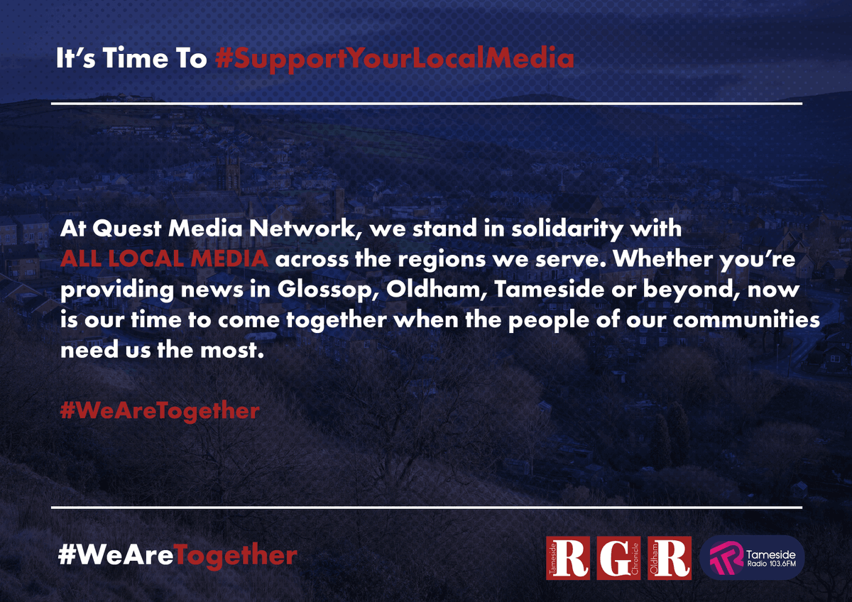 newsintameside's tweet photo. Local news is both a team and community effort, whatever your paper of choice. When we get the facts right, we all win.
#SupportYourLocalMedia #WeAreTogether
https://t.co/PO19I89aIy https://t.co/Gy6CB53JqN