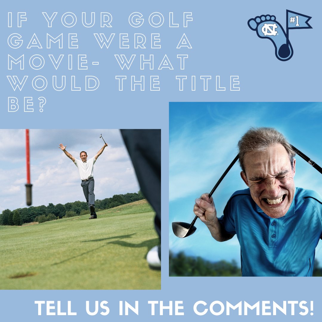UNCFinley's tweet photo. If your golf game were a movie- what would the title be?⛳🎬
Tell us in the comments below! https://t.co/uYMgRCegFv