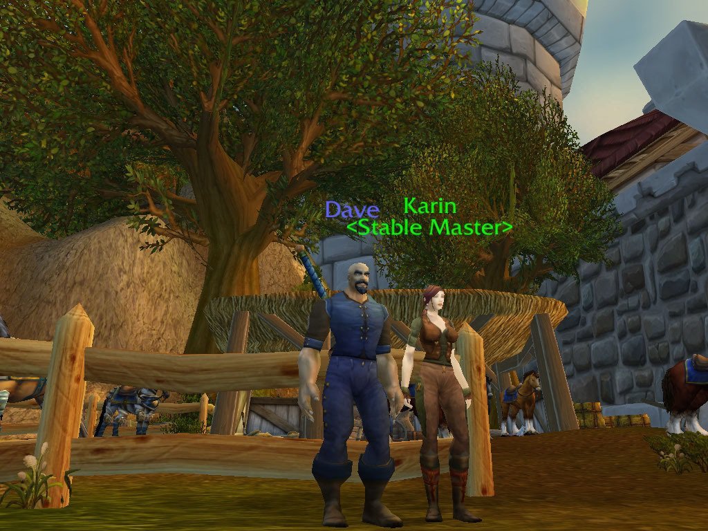 ONE MORE THING I FORGOT ABOUT When they gave an NPC, I was in QA. My Step Dad was still reeling from her loss...I got on our test server and made an NPC of him, ran up to her and took this screenie for him. :>