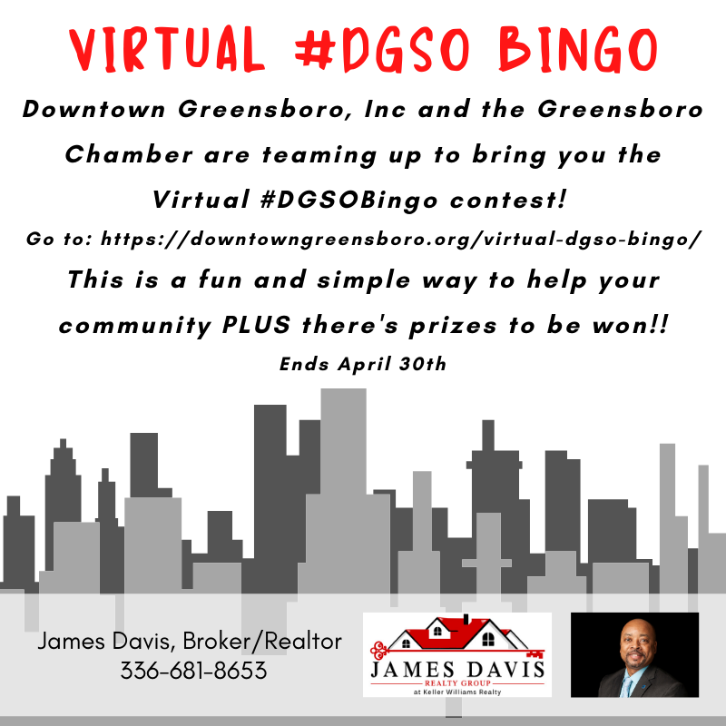 JamesDavisReal's tweet image. Like playing BINGO? Here's a fun way. Check it out: downtowngreensboro.org/virtual-dgso-b…

#jamesdavisreal #kwgreensboro #bestagentinthetriad #bestagentingso #greensboronc #highpointnc #winstonsalemnc #triadnc #localtriad #dgso #dgsobingo #gsonc #greensboro #theboronc