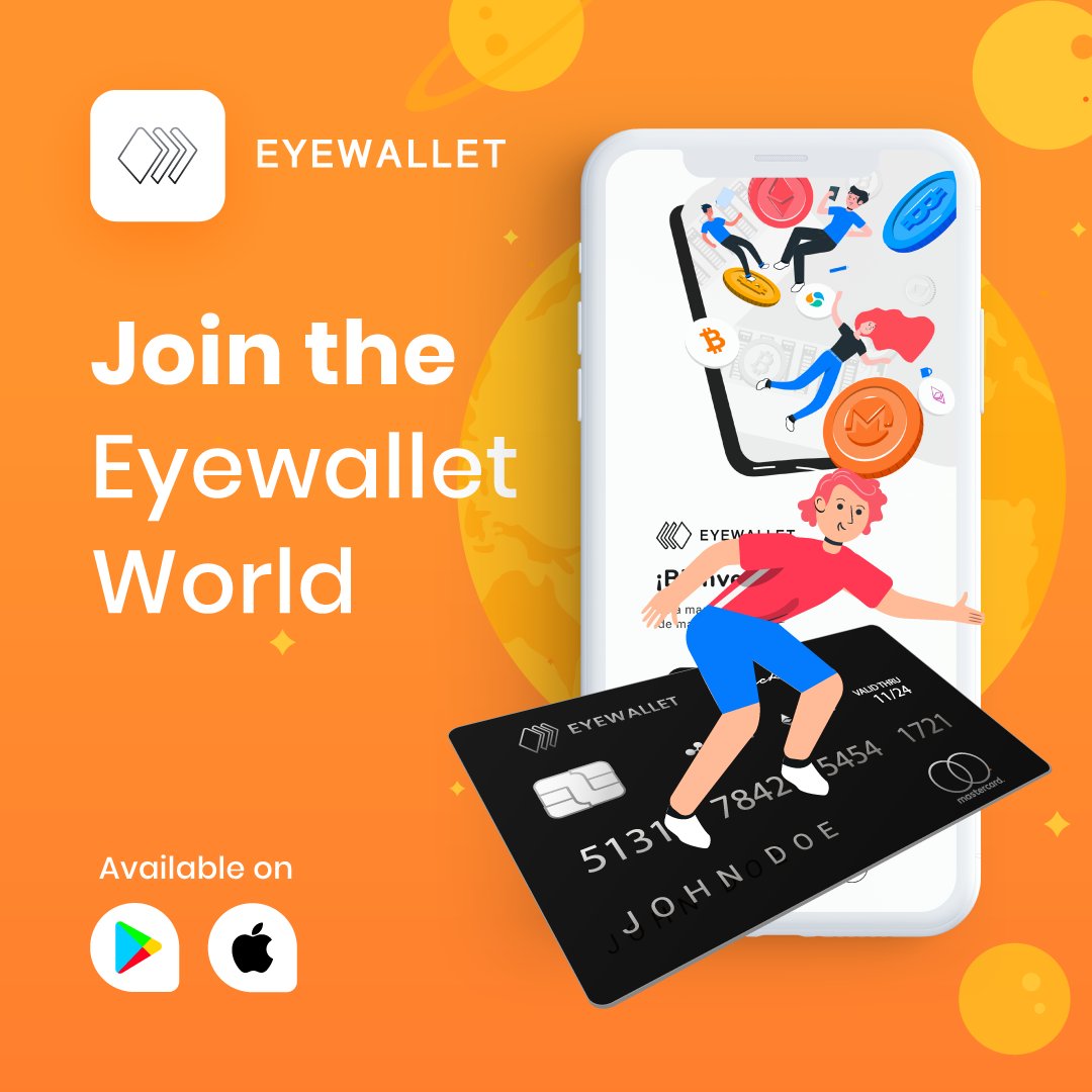 eyewalletapp's tweet photo. People from all over the #world have joined Eyewallet, moving toward their financial sovereignty. Select your #cryptocurrency in Eyewallet App and instantly expand yourself in the #cryptocworld. Get it now on App Store and Play Store. https://t.co/YJv3RaPUBA