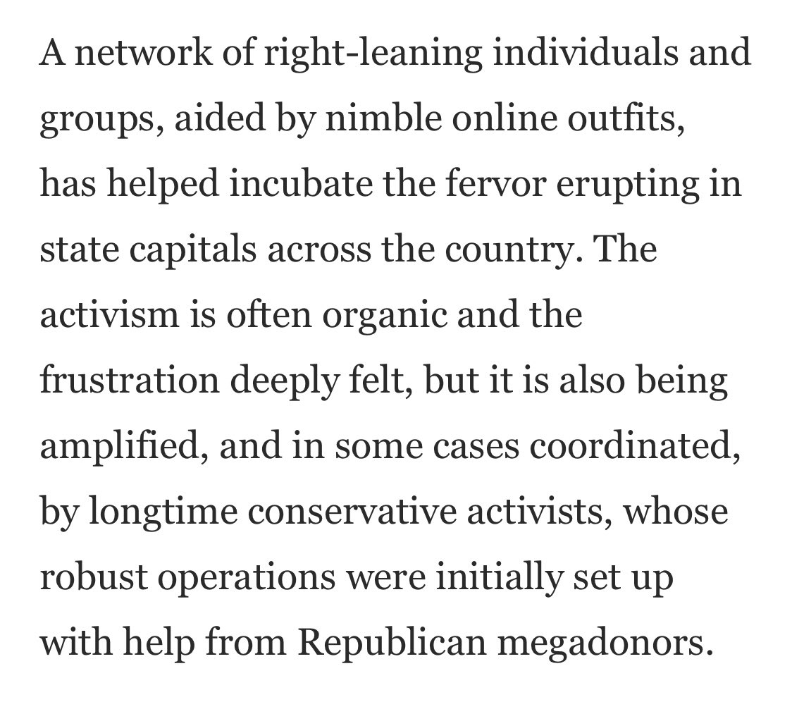 The anti-quarantine protests seem spontaneous. But behind the scenes, a powerful network is helping. | via  @washingtonpost  #PutinsPuppets  #Cult45*  #MAGAMasochism  https://www.washingtonpost.com/politics/inside-the-conservative-networks-backing-anti-quarantine-protests/2020/04/22/da75c81e-83fe-11ea-a3eb-e9fc93160703_story.html