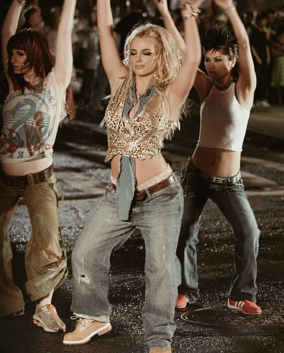 Britney on set of the infamous “Outrageous” music video.