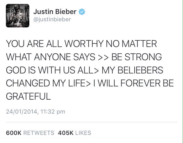 the way justin used to be so active on twitter, do follow sprees, interact with is and talked about us all the time, i miss this so much