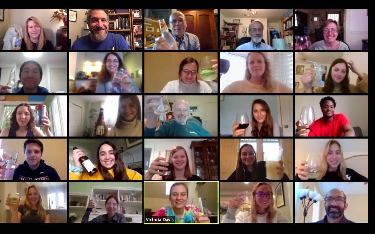 URJOURNALISM's tweet photo. We couldn’t have our traditional Cellar senior night but that didn’t stop us from celebrating these fantastic journalism family members of the class of 2020. https://t.co/z5Zb8rlFfY